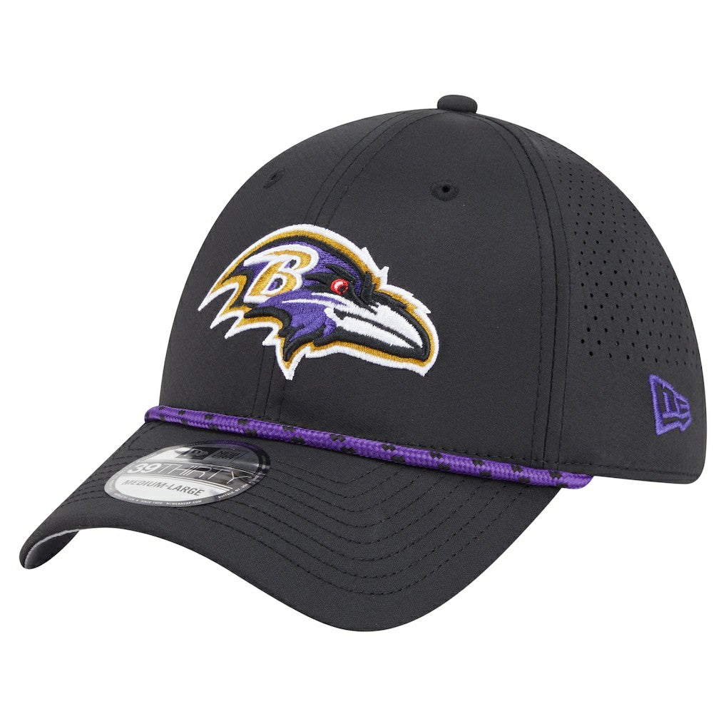 Baltimore Ravens New Era Perforated 39THIRTY Flex Hat Black