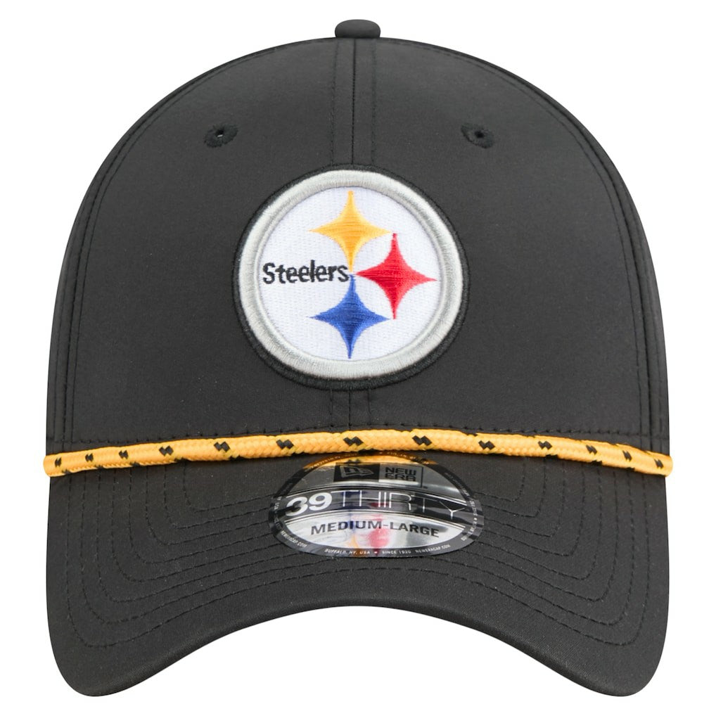 Pittsburgh Steelers New Era Perforated 39THIRTY Flex Hat Black