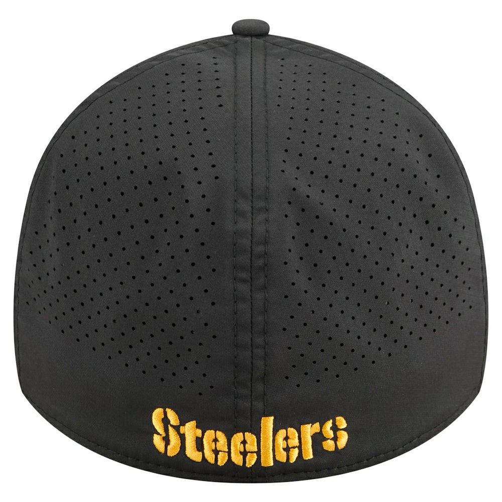 Pittsburgh Steelers New Era Perforated 39THIRTY Flex Hat Black