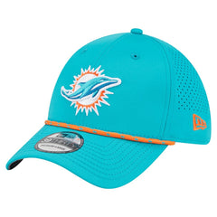 Miami Dolphins New Era Perforated 39THIRTY Flex Hat Aqua
