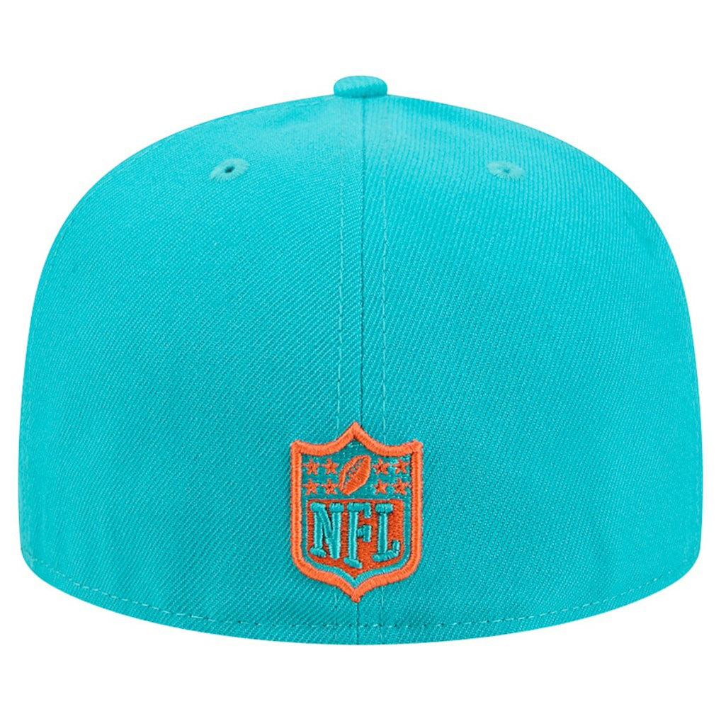 Miami Dolphins New Era Tri-Hit 59FIFTY Fitted Hat Aqua