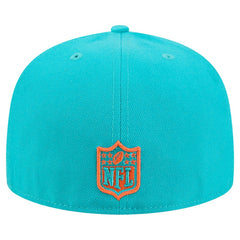 Miami Dolphins New Era Tri-Hit 59FIFTY Fitted Hat Aqua
