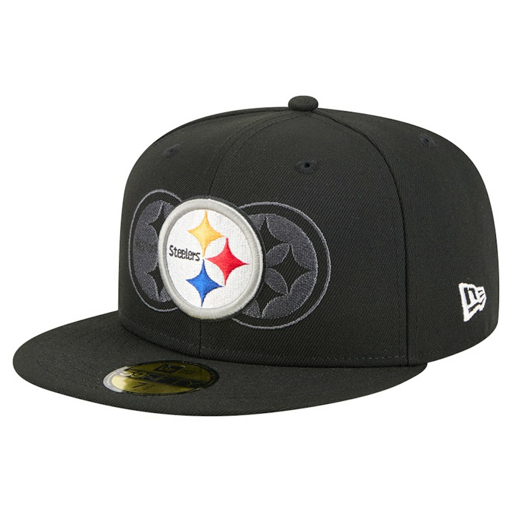 Pittsburgh Steelers New Era Tri-Hit 59FIFTY Fitted Hat Black