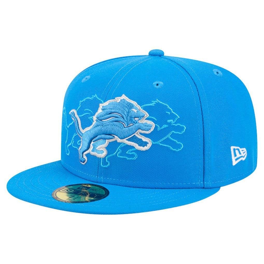 Detroit Lions New Era Tri-Hit 59FIFTY Fitted Hat Blue