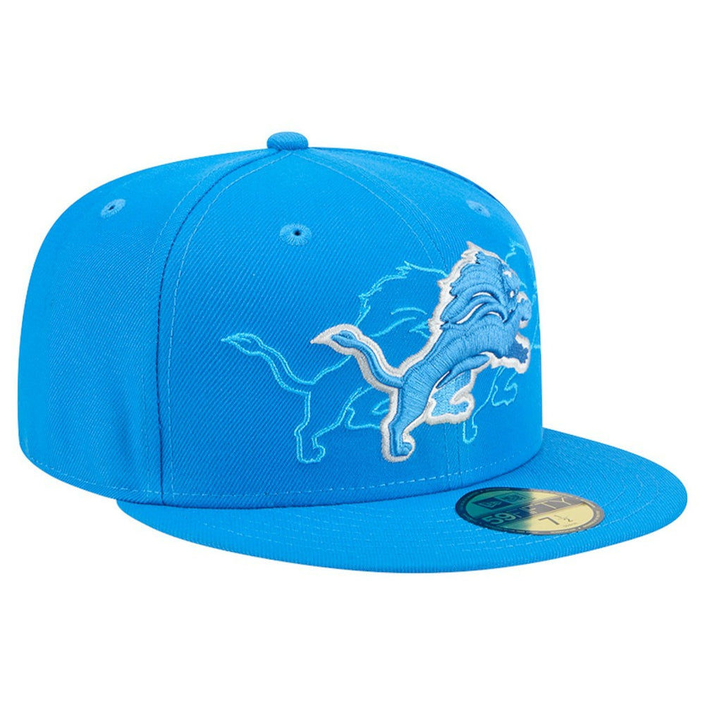 Detroit Lions New Era Tri-Hit 59FIFTY Fitted Hat Blue