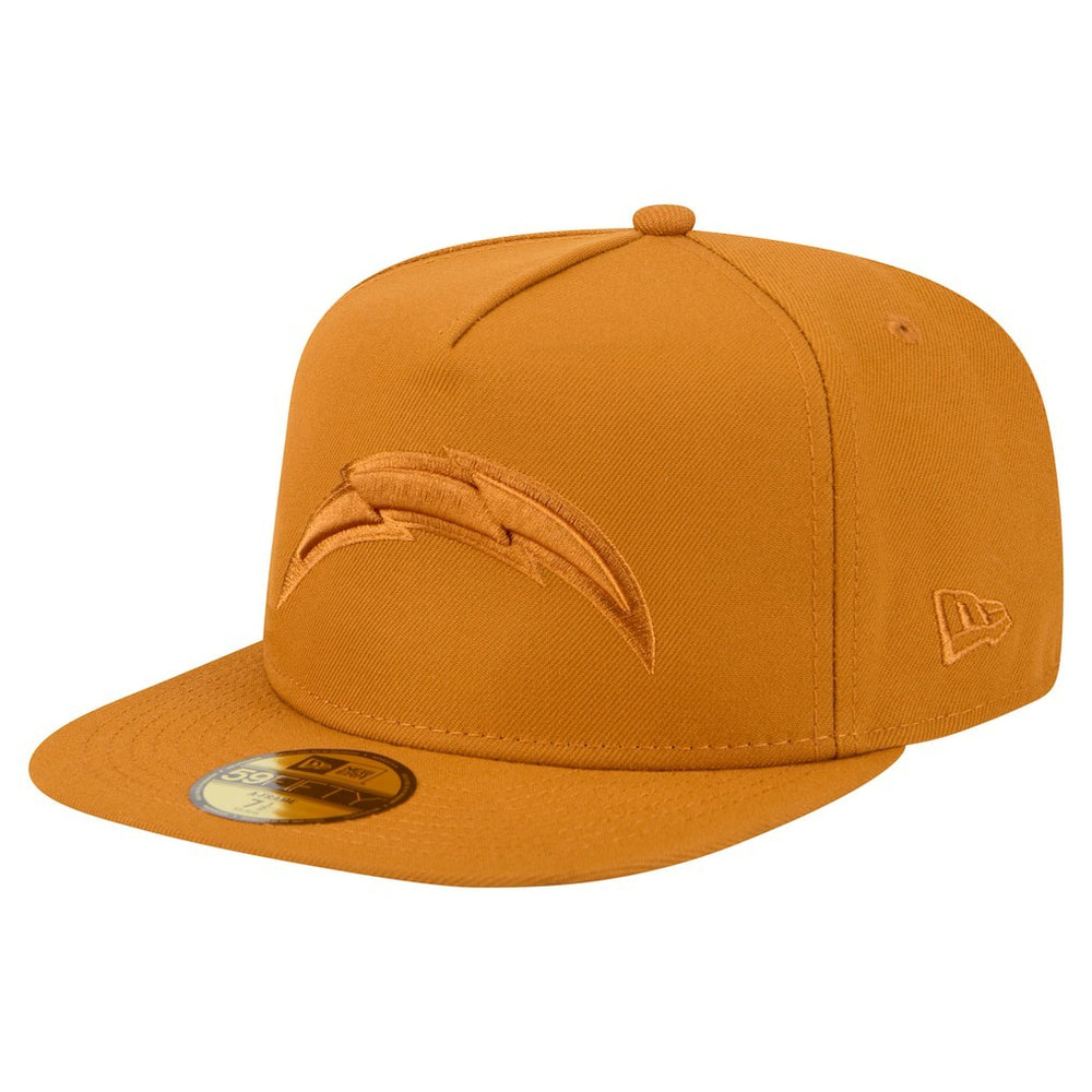 Los Angeles Chargers New Era Color Pack A-Frame 59FIFTY Fitted Hat Brown