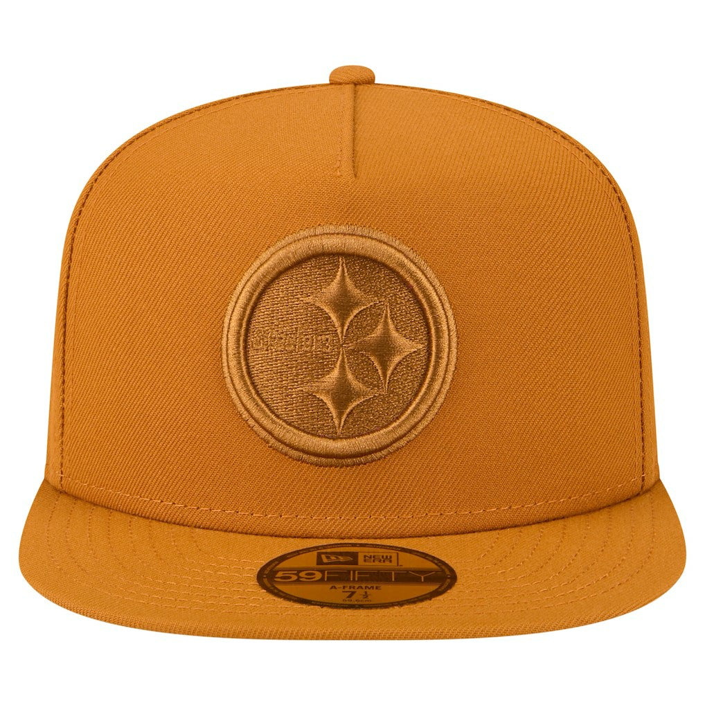 Pittsburgh Steelers New Era Color Pack A-Frame 59FIFTY Fitted Hat Brown