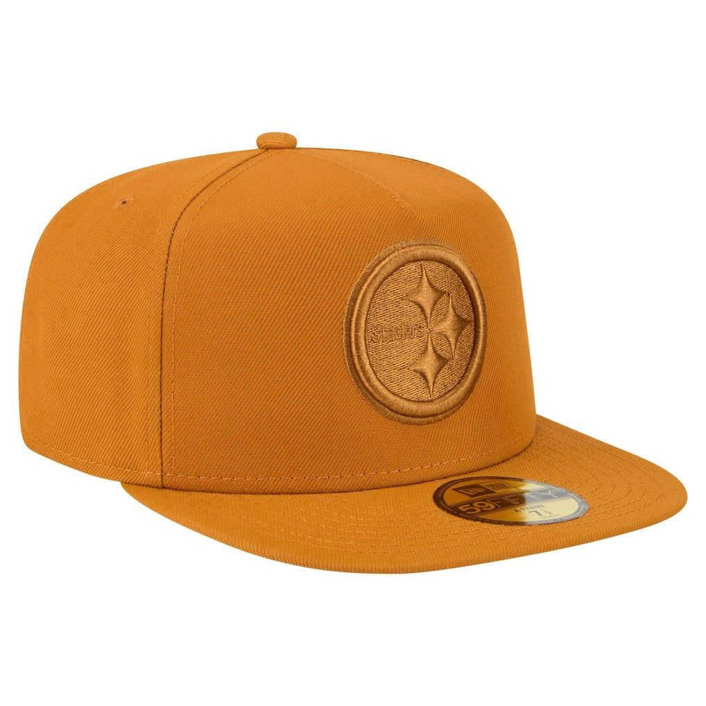 Pittsburgh Steelers New Era Color Pack A-Frame 59FIFTY Fitted Hat Brown