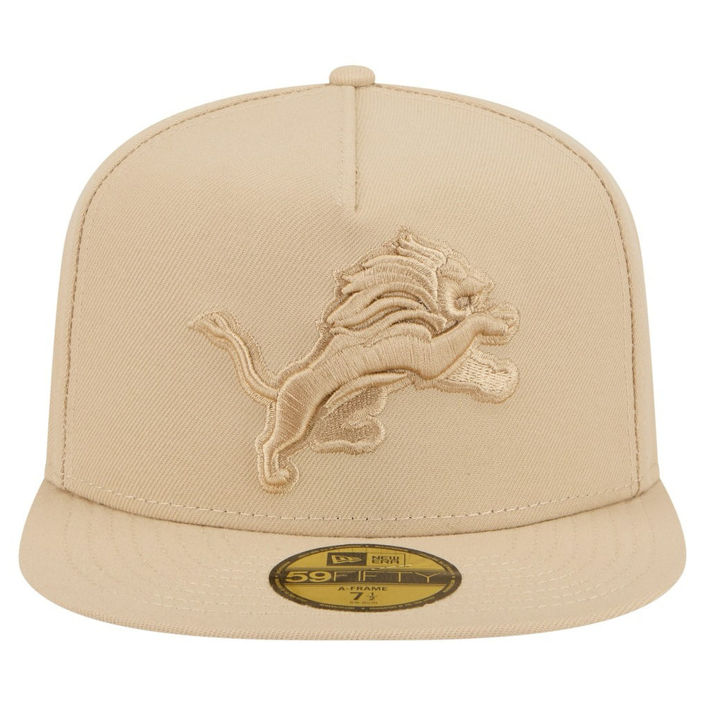 Detroit Lions New Era Color Pack A-Frame 59FIFTY Fitted Hat Light Beige