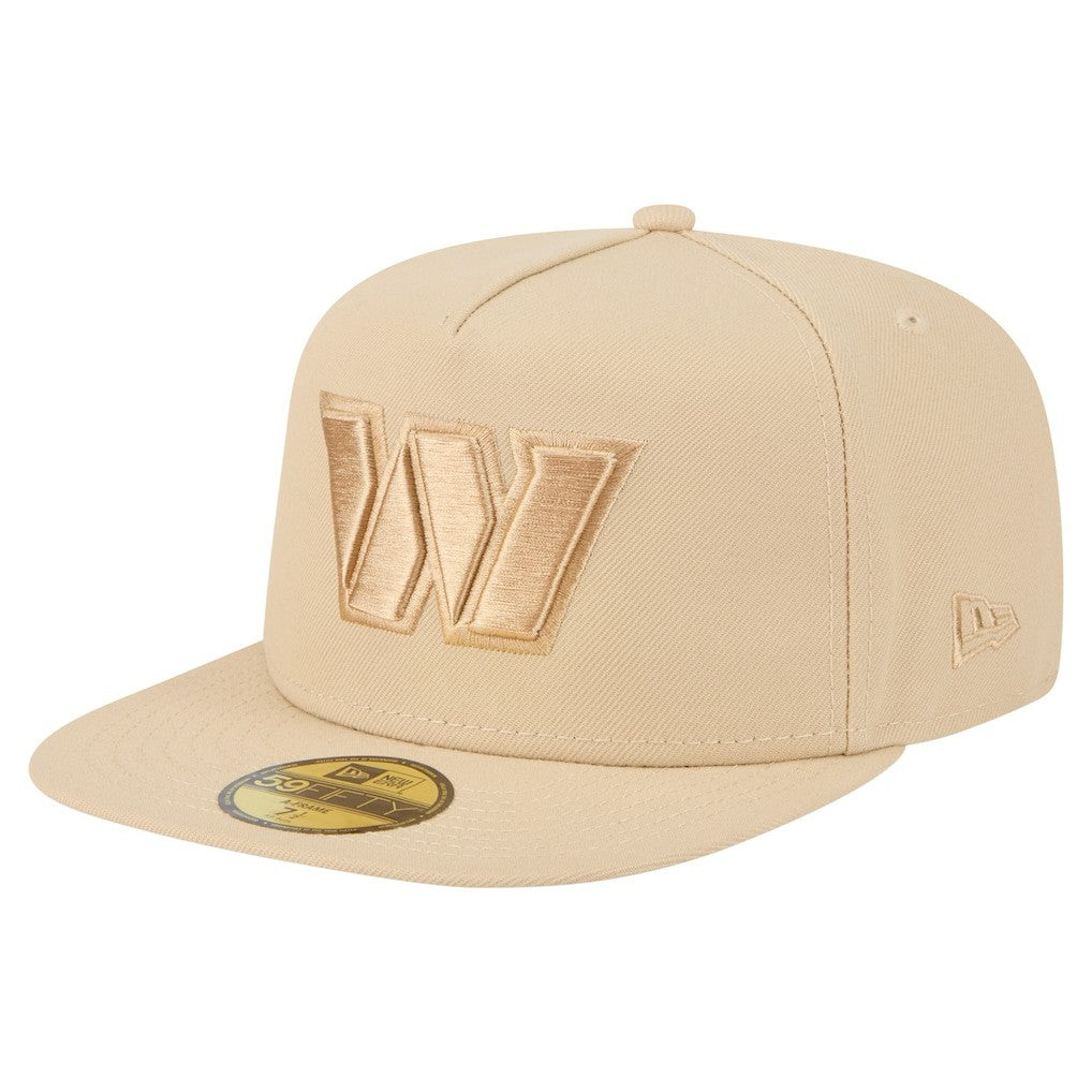 Washington Commanders New Era Color Pack A-Frame 59FIFTY Fitted Hat Light Beige