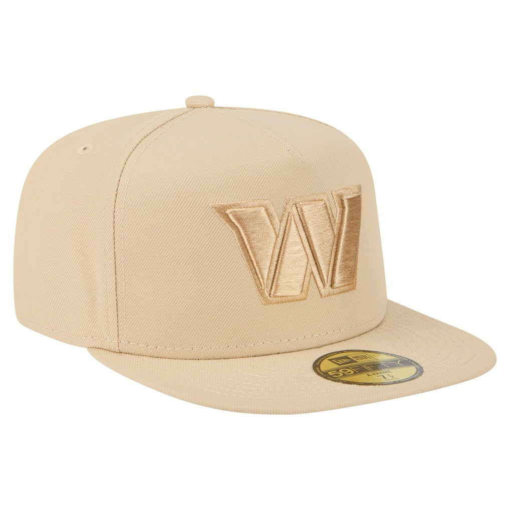 Washington Commanders New Era Color Pack A-Frame 59FIFTY Fitted Hat Light Beige