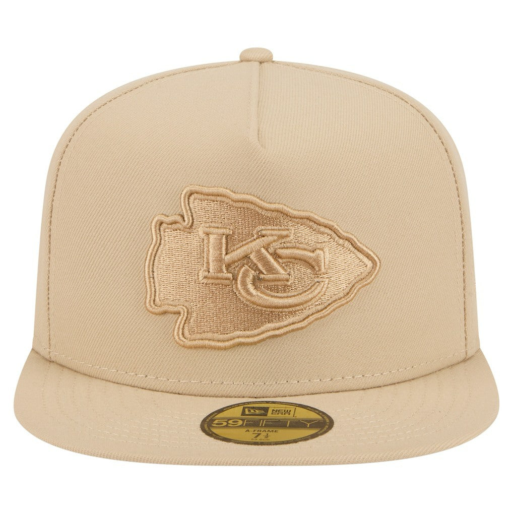 Kansas City Chiefs New Era Color Pack A-Frame 59FIFTY Fitted Hat Light Beige