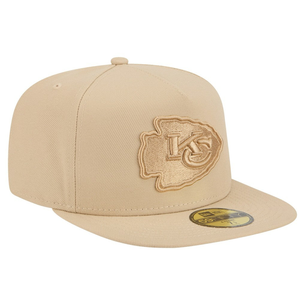 Kansas City Chiefs New Era Color Pack A-Frame 59FIFTY Fitted Hat Light Beige