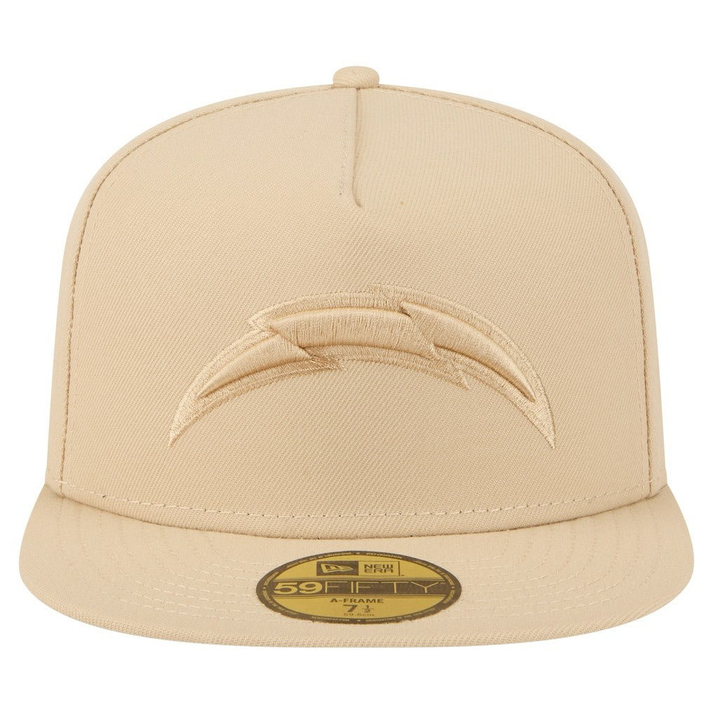 Los Angeles Chargers New Era Color Pack A-Frame 59FIFTY Fitted Hat Beige