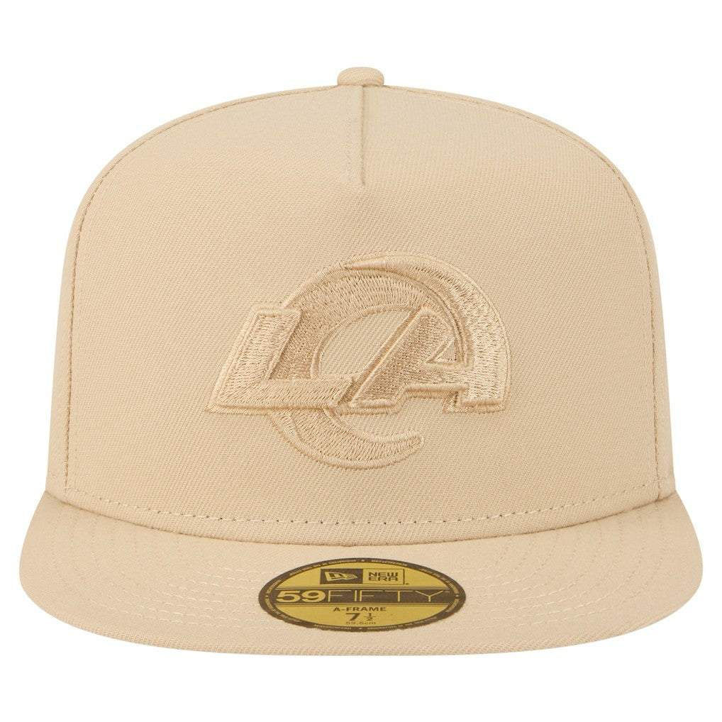 Los Angeles Rams New Era Color Pack A-Frame 59FIFTY Fitted Hat Light Beige