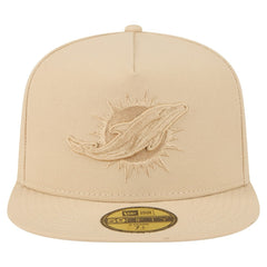 Miami Dolphins New Era Color Pack A-Frame 59FIFTY Fitted Hat Light Beige