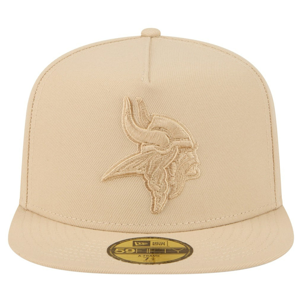 Minnesota Vikings New Era Color Pack A-Frame 59FIFTY Fitted Hat Light Beige