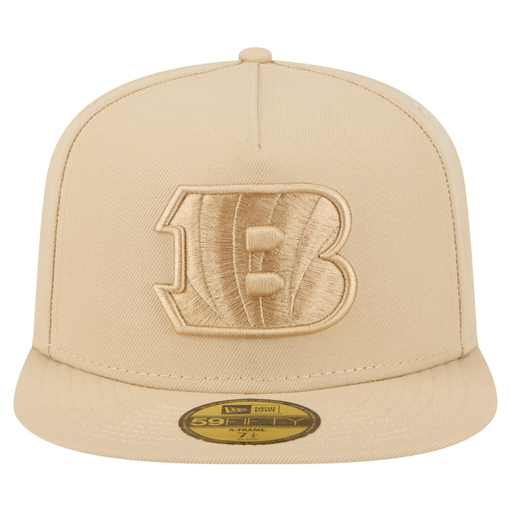 Cincinnati Bengals New Era Color Pack A-Frame 59FIFTY Fitted Hat Light Beige