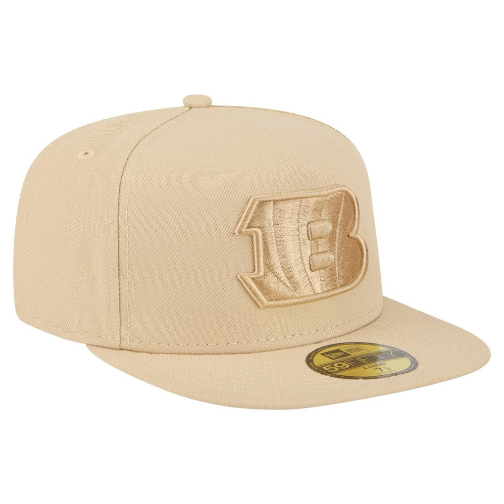Cincinnati Bengals New Era Color Pack A-Frame 59FIFTY Fitted Hat Light Beige