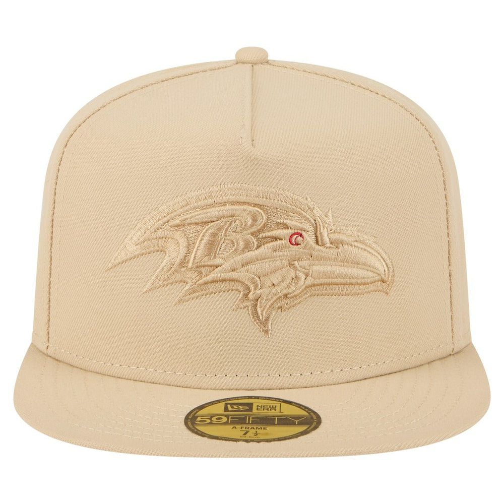 Baltimore Ravens New Era Color Pack A-Frame 59FIFTY Fitted Hat Beige
