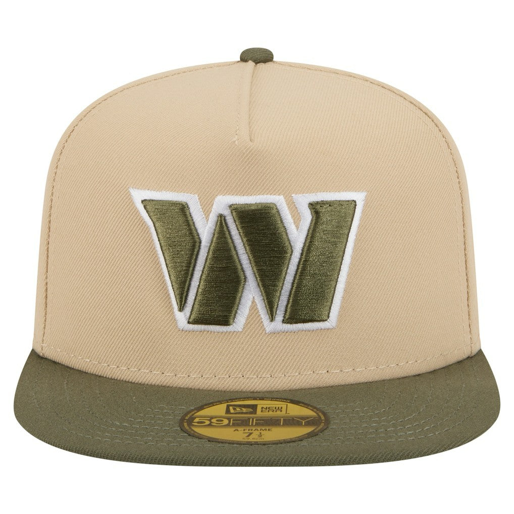 Washington Commanders New Era Color Pack A-Frame 59FIFTY Fitted Hat Beige/Olive