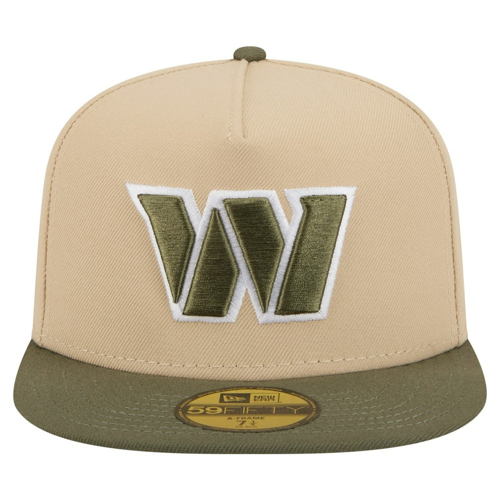 Washington Commanders New Era Color Pack A-Frame 59FIFTY Fitted Hat Beige/Olive