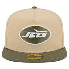 New York Jets New Era Color Pack A-Frame 59FIFTY Fitted Hat Light Beige/Olive