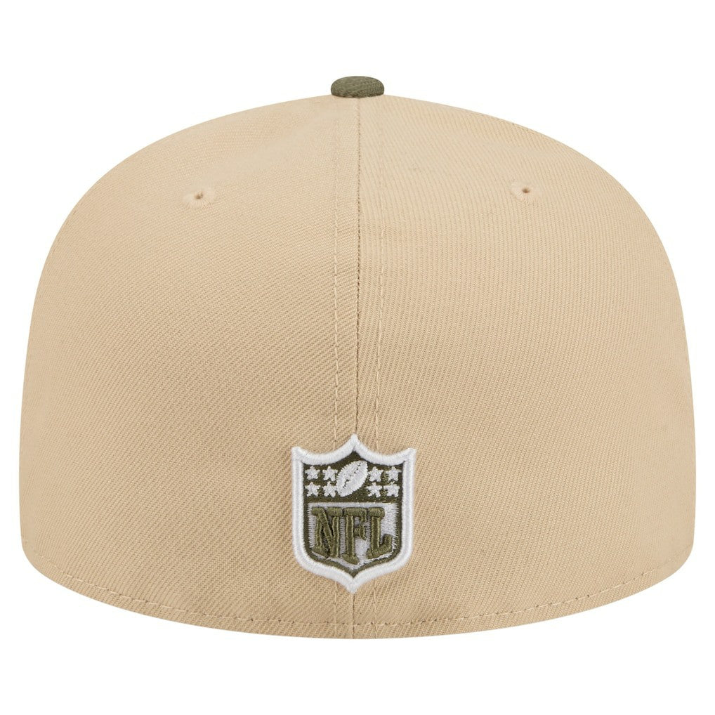 Miami Dolphins New Era Color Pack A-Frame 59FIFTY Fitted Hat Beige/Olive