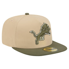 Detroit Lions New Era Color Pack A-Frame 59FIFTY Fitted Hat Beige/Olive