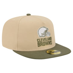 Cleveland Browns New Era Color Pack A-Frame 59FIFTY Fitted Hat Beige/Olive