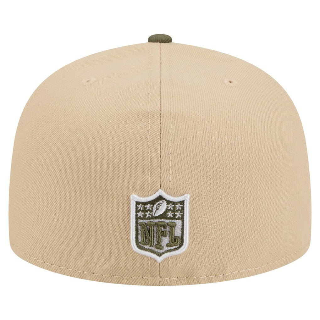 Cleveland Browns New Era Color Pack A-Frame 59FIFTY Fitted Hat Beige/Olive