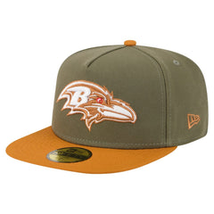 Baltimore Ravens New Era Color Pack A-Frame 59FIFTY Fitted Hat Olive/Brown