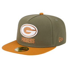Green Bay Packers New Era Color Pack A-Frame 59FIFTY Fitted Hat Olive/Brown