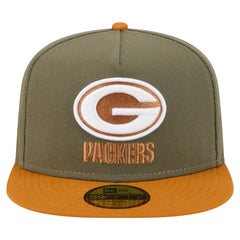 Green Bay Packers New Era Color Pack A-Frame 59FIFTY Fitted Hat Olive/Brown
