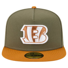 Cincinnati Bengals New Era Color Pack A-Frame 59FIFTY Fitted Hat Olive/Brown
