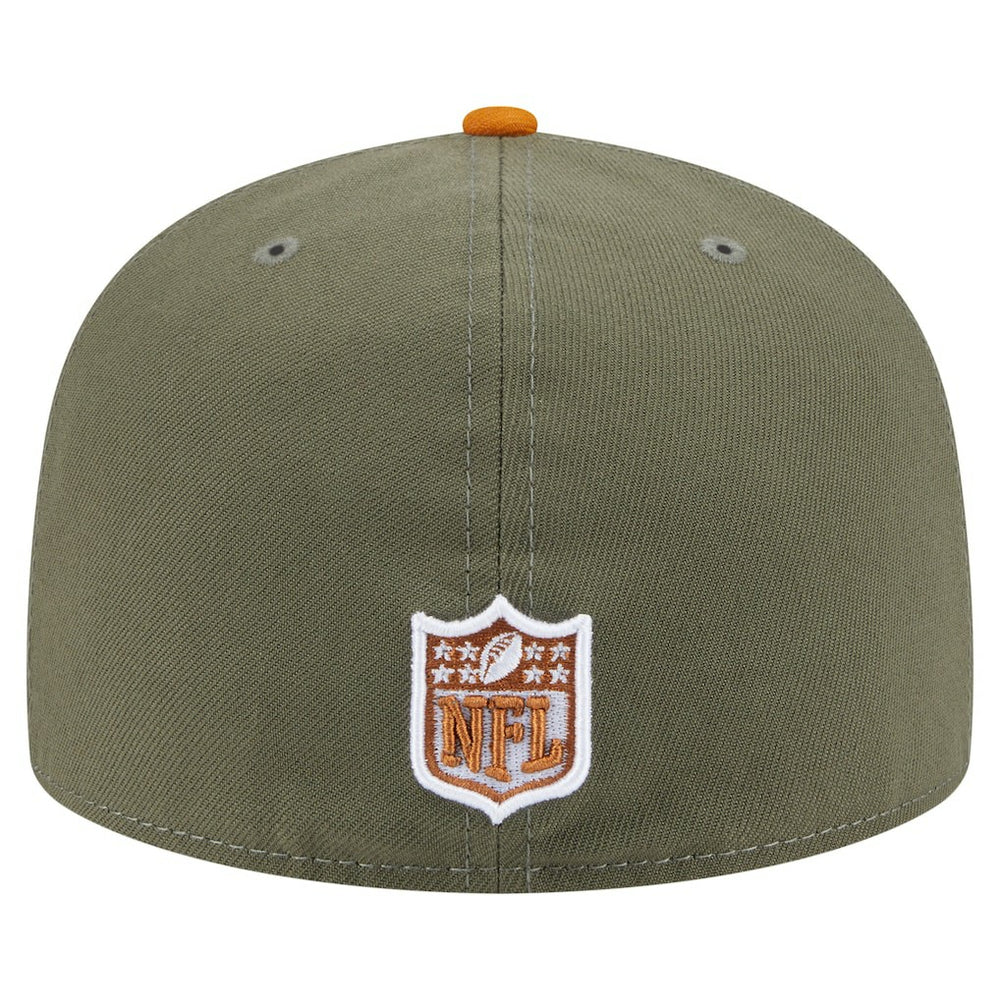 Detroit Lions New Era Color Pack A-Frame 59FIFTY Fitted Hat Olive/Brown