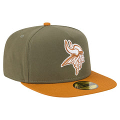 Minnesota Vikings New Era Color Pack A-Frame 59FIFTY Fitted Hat Olive/Brown