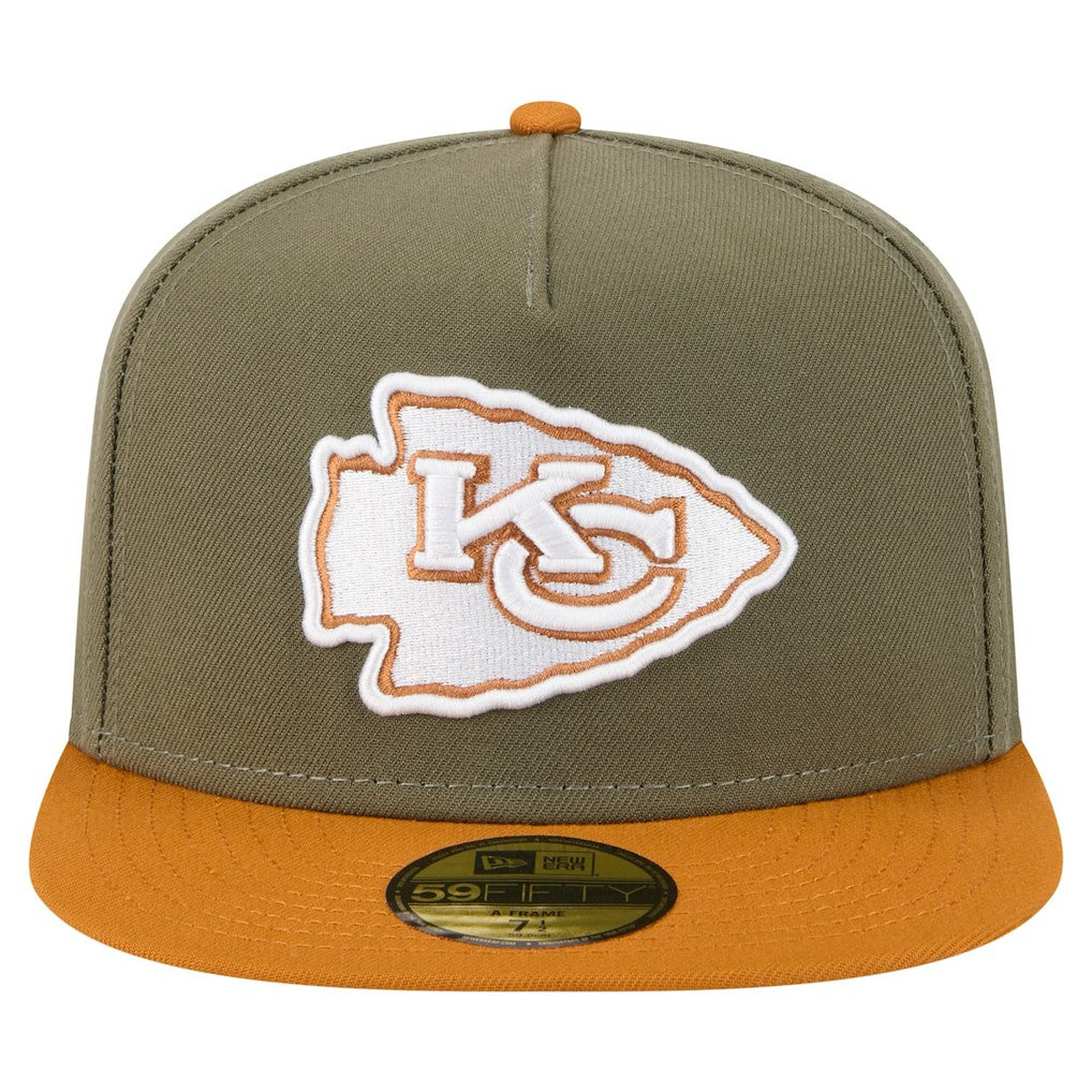 Kansas City Chiefs New Era Color Pack A-Frame 59FIFTY Fitted Hat Olive/Brown