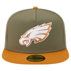 Philadelphia Eagles New Era Color Pack A-Frame 59FIFTY Fitted Hat Olive/Brown