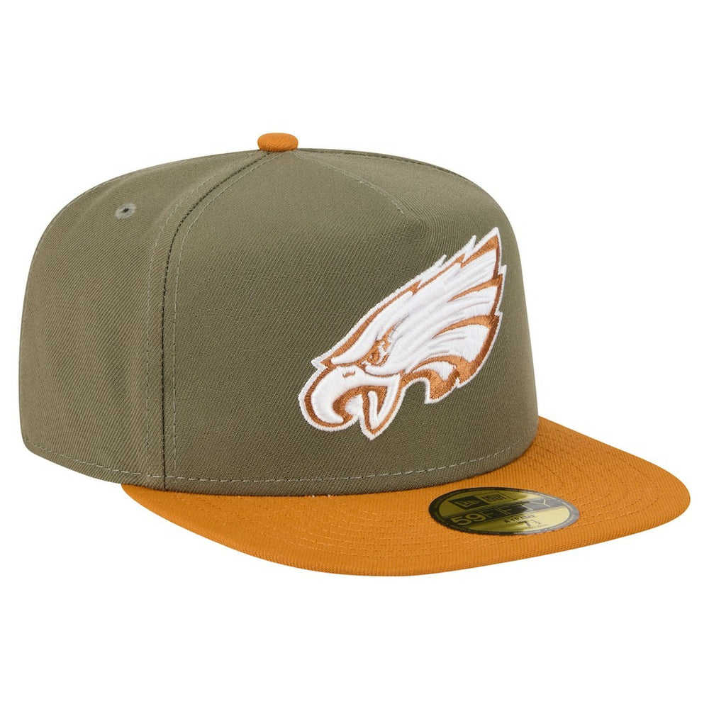 Philadelphia Eagles New Era Color Pack A-Frame 59FIFTY Fitted Hat Olive/Brown