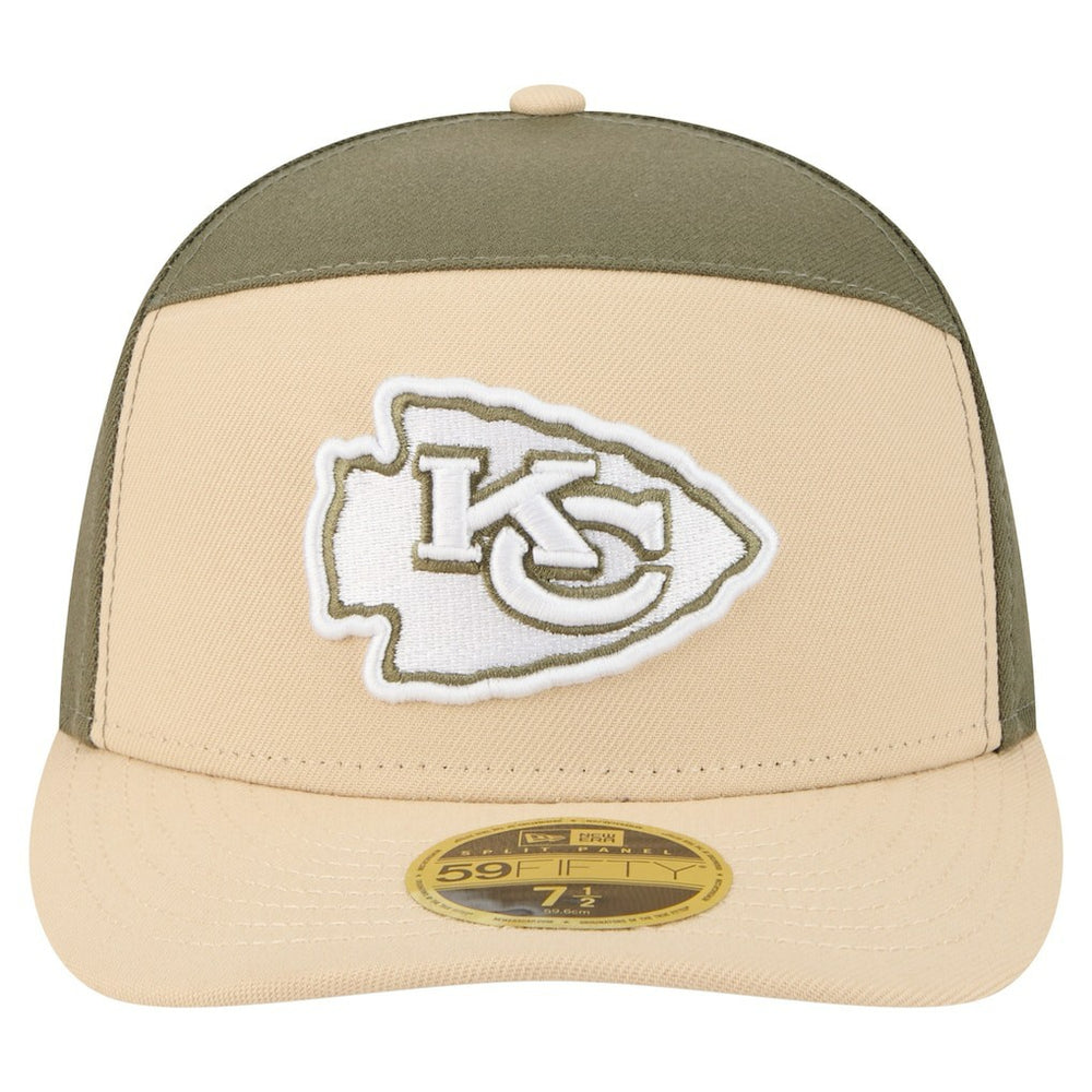 Kansas City Chiefs New Era Two-Tone Color Pack Split Panel 59FIFTY Fitted Hat Light Beige/Olive