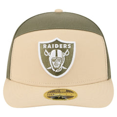 Las Vegas Raiders New Era Two-Tone Color Pack Split Panel 59FIFTY Fitted Hat Light Beige/Olive