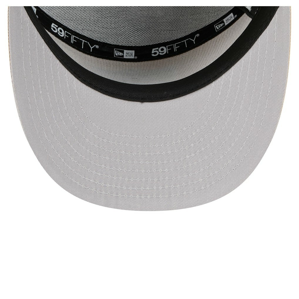 Las Vegas Raiders New Era Two-Tone Color Pack Split Panel 59FIFTY Fitted Hat Light Beige/Olive