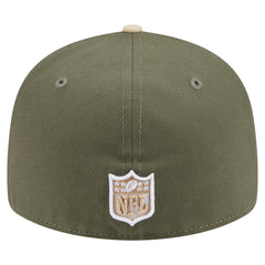 Miami Dolphins New Era Two-Tone Color Pack Split Panel 59FIFTY Fitted Hat Light Beige/Olive