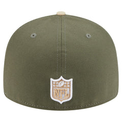 Minnesota Vikings New Era Two-Tone Color Pack Split Panel 59FIFTY Fitted Hat Light Beige/Olive