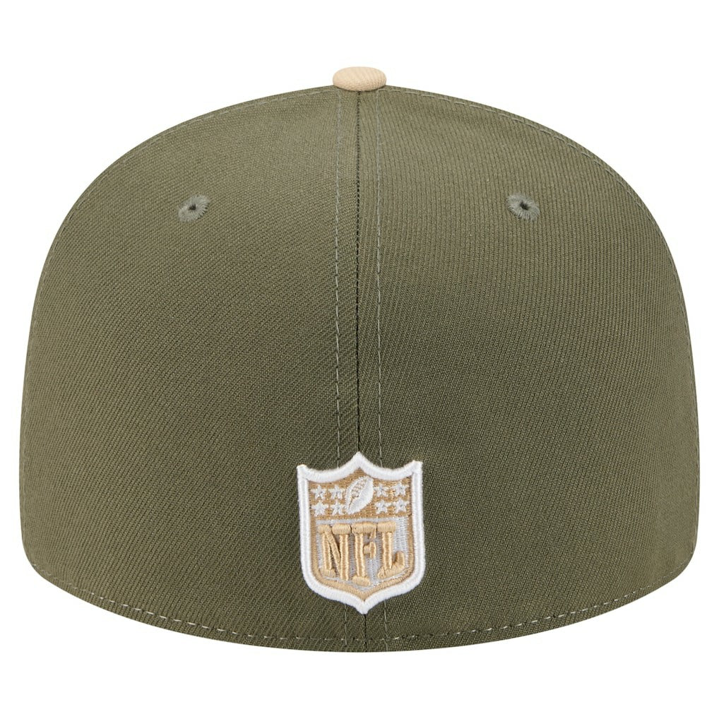 New York Giants New Era Two-Tone Color Pack Split Panel 59FIFTY Fitted Hat Light Beige/Olive