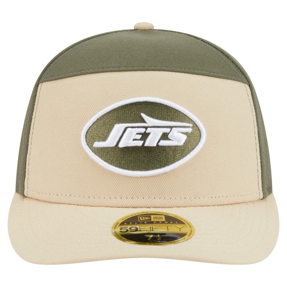 New York Jets New Era Two-Tone Color Pack Split Panel 59FIFTY Fitted Hat Light Beige/Olive