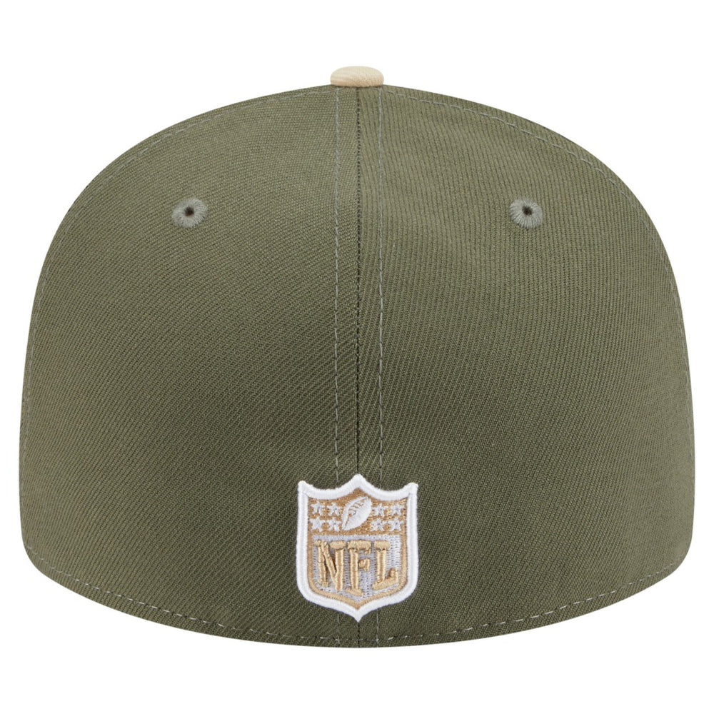 New York Jets New Era Two-Tone Color Pack Split Panel 59FIFTY Fitted Hat Light Beige/Olive