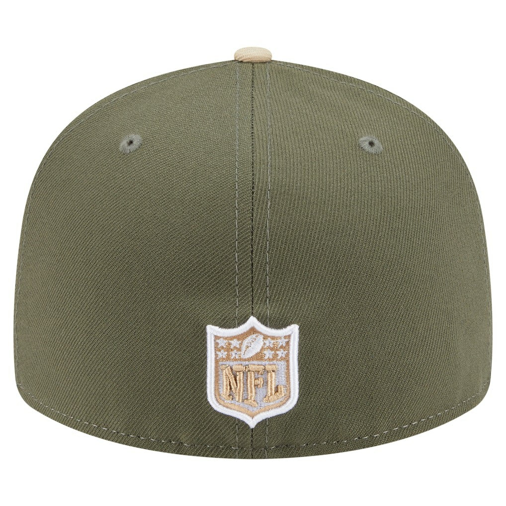 Philadelphia Eagles New Era Two-Tone Color Pack Split Panel 59FIFTY Fitted Hat Light Beige/Olive