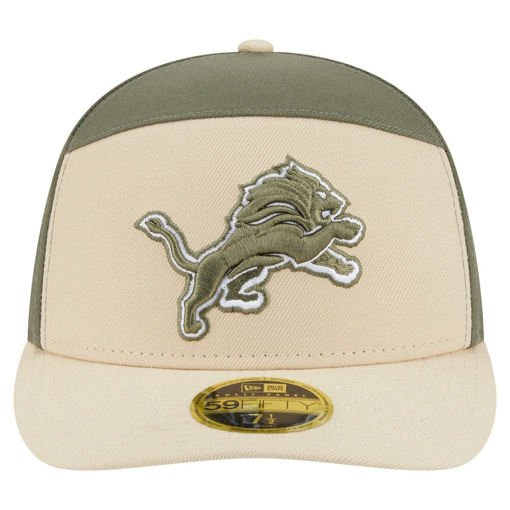 Detroit Lions New Era Two-Tone Color Pack Split Panel 59FIFTY Fitted Hat Light Beige/Olive